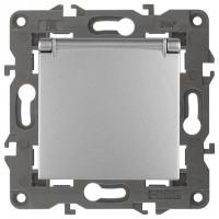 Розетка с заземлением и со шторкой, без рамки с крышкой Эра Эра Elegance 14-2103-03