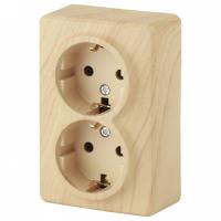 Розетка двойная с заземлением Эра Эра Эксперт 11-2205-11