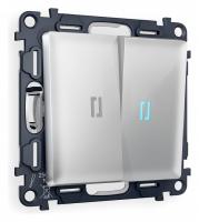 Выключатель двухклавишный с подсветкой без рамки Ambrella Volt Quant MA404020