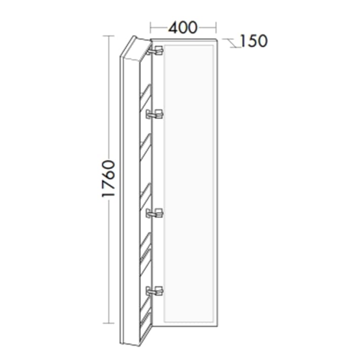 Пенал Burgbad Sys30 40 SPDH040L461 левый белый глянцевый