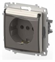 Розетка с заземлением с крышкой, без рамки Elbi Eleсtriс Zena Vega 609-010200-218