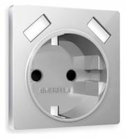 Накладка для розетки с заземлением и со шторками и 2хUSB type A Ambrella Volt ALFA AP4090