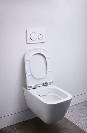 Подвесной унитаз Geberit Smyle Square 500.683.00.2 с крышкой-сиденьем