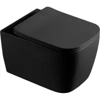 Унитаз подвесной GID Tr2140Bm безободковый, с сиденьем микролифт, черный матовый