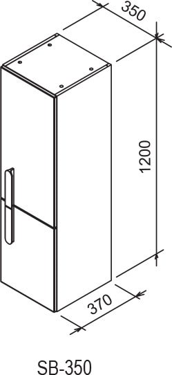 Шкаф-пенал Ravak SB Chrome X000000542 350 L белый/белый