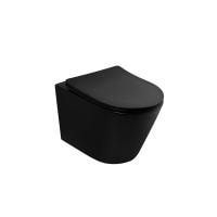 Подвесной унитаз Abber Bequem AC1102TMB с крышкой-сиденьем черный матовый