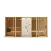 Сауна-хаммам Effe Yoku Spa Glass 444x170 YO 90 32 0003 левая термообработанная древесина/мрамор фиор ди боско
