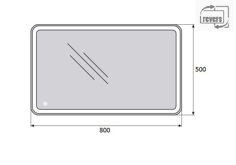 Зеркало BelBagno SPC-MAR-500-800-LED-BTN