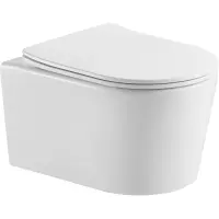 Унитаз подвесной Aquatek Оберон AQ1363WT-00 безободковый, торнадо, с сиденьем микролифт, белый