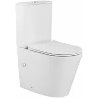 Унитаз-компакт CeramaLux 2179-BD безободковый, с функцией биде, с сиденьем микролифт, белый