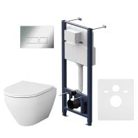 Комплект инсталляция с унитазом и клавишей AM.PM Spirit 2.0 IS47051.701700 белый хром