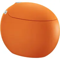 Электронный унитаз-биде напольный Abber Bequem AC1131SOR импульсный, безободковый, с сиденьем микролифт, оранжевый