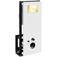 Инсталляция для унитаза WasserKRAFT Glan 66 66TLT.010.ME.WH.PG02 с кнопкой смыва, золотой