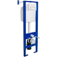 Инсталляция для унитаза Berges Atom Line 410 040341 с кнопкой смыва, белый глянец/хром