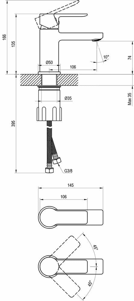 Смеситель для раковины Ravak Solar SL 012.20BL X070488 черный