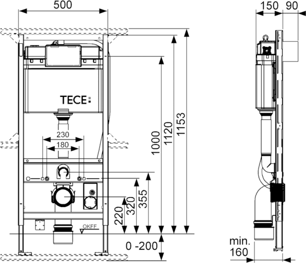Инсталляция для унитаза Tece 9300344