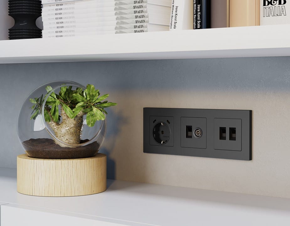 Накладка для розетки RJ-11 или RJ-45 Ambrella Volt ALFA AP9121