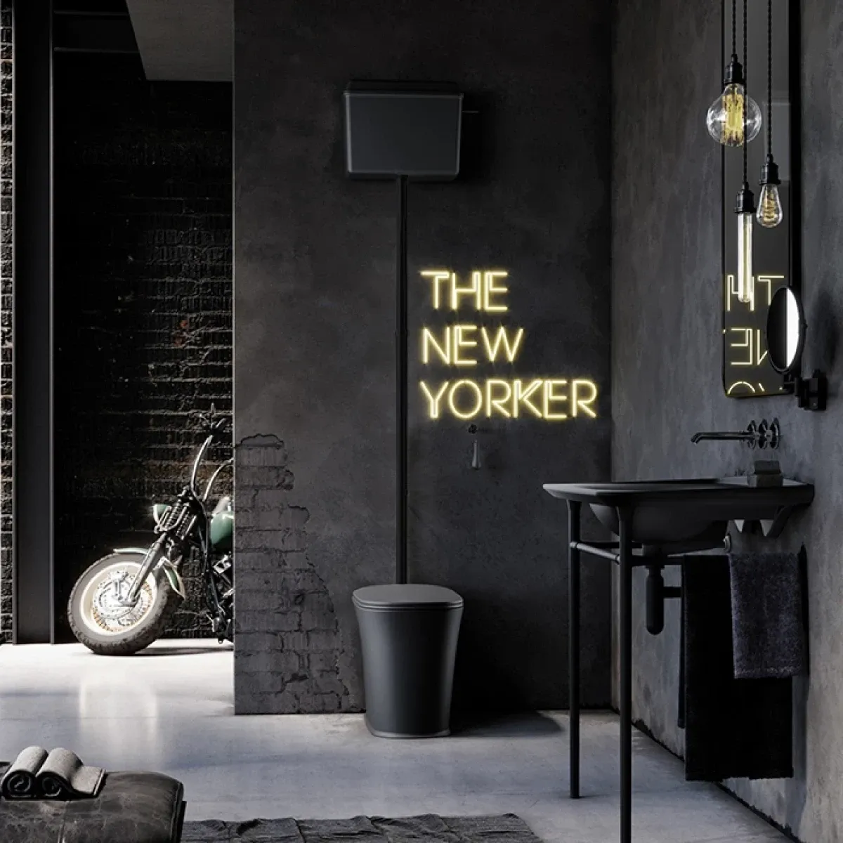 Унитаз напольный Kerasan The New Yorker 561831F для высокого бачка, черный матовый
