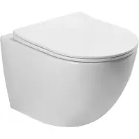 Унитаз подвесной SantiLine SL-5005T безободковый, торнадо, с сиденьем микролифт, белый