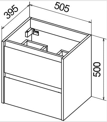 Тумба под раковину BelBagno KRAFT 39-500/390-2C-SO-BO Bianco Opaco