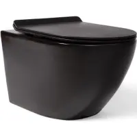 Унитаз подвесной Charus Estella EWC700-121ВТ безободковый, торнадо, с сиденьем микролифт, черный матовый