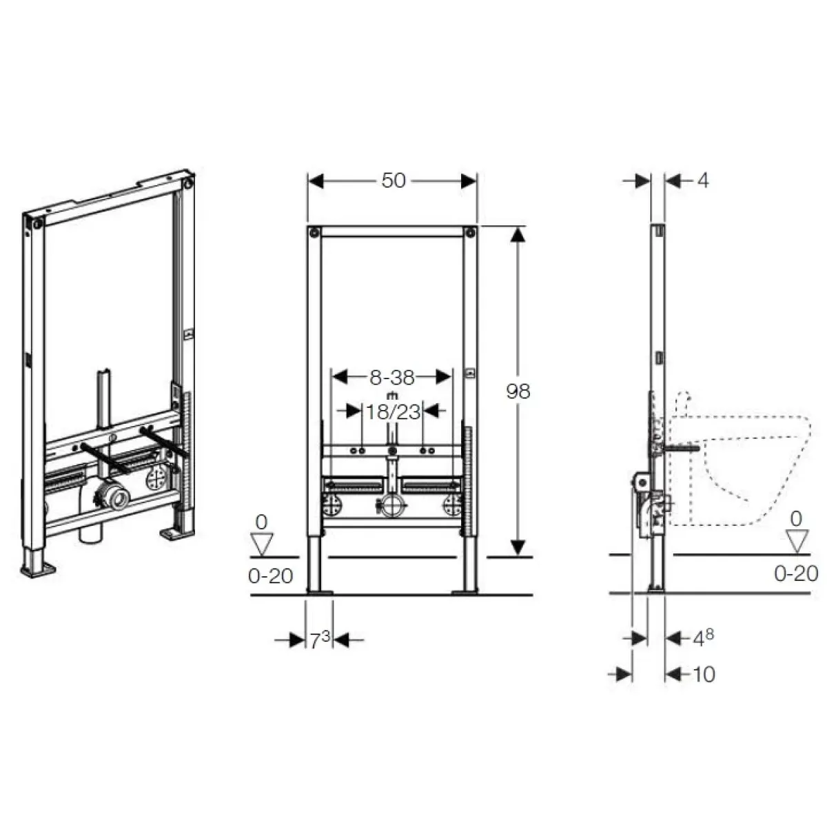 Инсталляция для биде Geberit Duofix 111.539.00.1