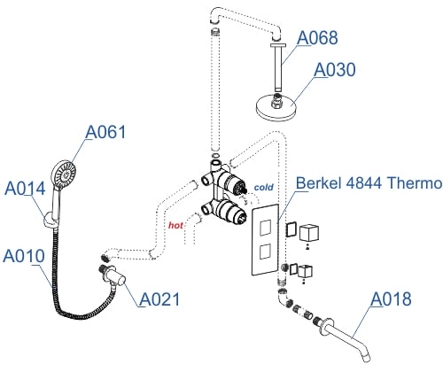 Комплект для ванны WasserKRAFT А174868 Thermo