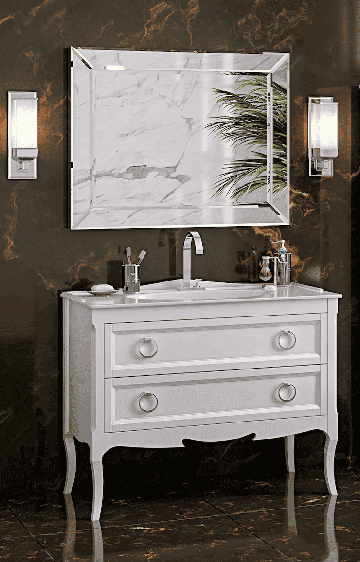 Тумба с раковиной Bagno Piu Moretta 2.0 107 белый матовый