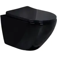 Унитаз подвесной GID Tr2198-18 безободковый, с сиденьем микролифт, черный глянец