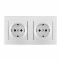 Розетка с заземлением и со шторкой Arte Milano SET06-2 SET06-2-40-1x2 silver
