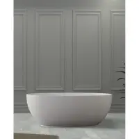 Ванна из литьевого мрамора Abber Stein AS9641-1.7 170x78 см, отдельностоящая, белый матовый