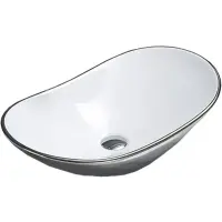 Раковина-чаша CeramaLux 7811ASW 61,5x36 см, накладная, белый/серебряный