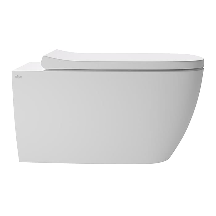 Подвесной унитаз с крышкой и сиденьем Alice Wunder 45000109SET белый матовый