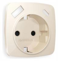 Накладка для розетки с заземлением и со шторками и 2хUSB type A и C Ambrella Volt Quant OP3100