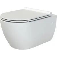 Унитаз подвесной Boheme Bianca 963-SET-2-MW безободковый, с функцией биде, с сиденьем микролифт, белый матовый