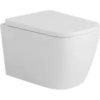 Унитаз подвесной CeramaLux TR5777 безободковый, торнадо, с сиденьем микролифт, белый