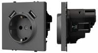 Розетка с заземлением и со шторкой и 2хUSB type A, без рамки Arlight NOBE 054291(1)