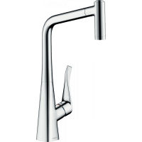 Смеситель для кухни hansgrohe Metris M71 320 2jet 73801000 с вытяжным душем хром