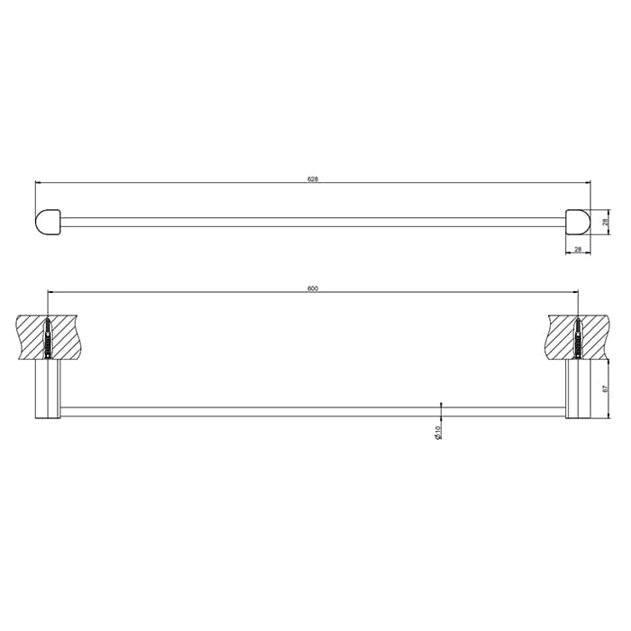 Полотенцедержатель Gessi Rilievo 60 см 59403#031