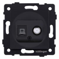 ТВ-розетка и SAT-розетка оконечная без рамки Kollinger  REA-022BM