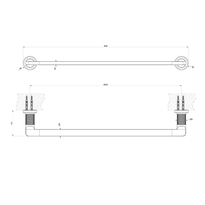 Полотенцедержатель Gessi Inciso 45 см 58500#299 черный