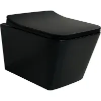 Унитаз подвесной CeramaLux NS5170MB безободковый, с сиденьем микролифт, черный матовый