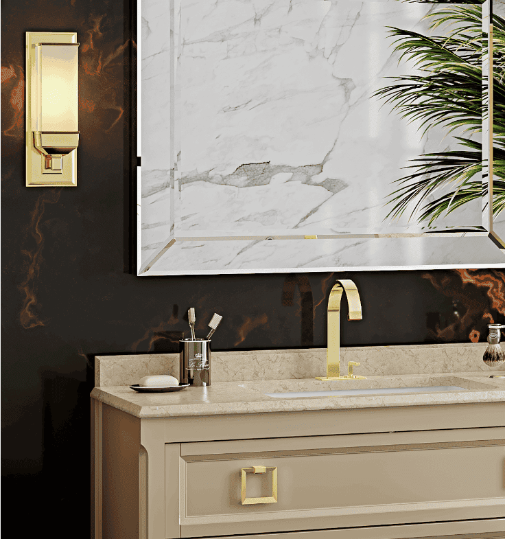 Тумба с раковиной Bagno Piu Moretta 2.0 122 глянцевый капучино/золото