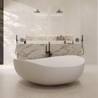 Ванна из искусственного камня Abber Stein 180x110 AS9639 белый матовый