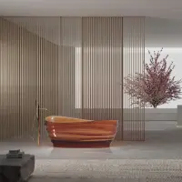 Ванна из полиэфирной смолы Abber Kristall AT9709Opal 170x88 см, отдельностоящая, коричневый