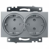 Розетка двойная с заземлением и со шторкой, без рамки Stekker Катрин 39584