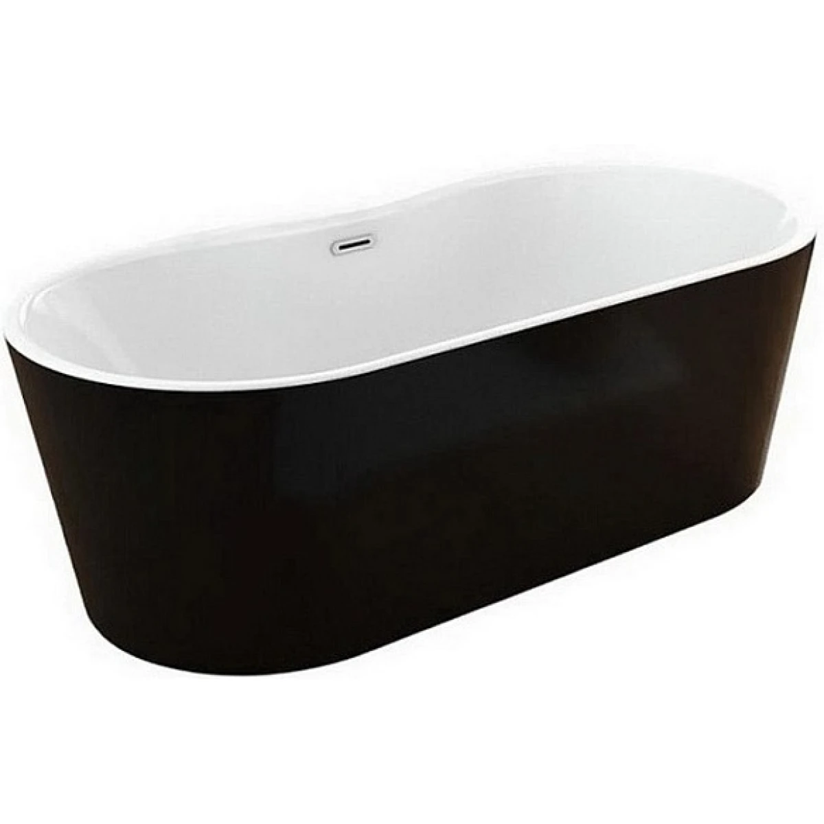Акриловая ванна Kolpa-San Comodo FS Black 593790 185x90 см, отдельностоящая, белый/черный глянец