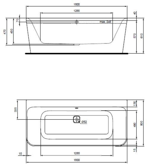 Акриловая ванна Ideal Standard Tonic II 180x80 E399601
