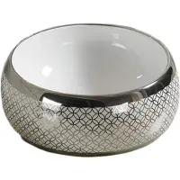 Раковина-чаша CeramaLux 5004SP 40x40 см, накладная, белый/серебряный