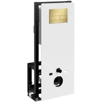 Инсталляция для унитаза WasserKRAFT Glan 66 66TLT.010.ME.WH.MG04 с кнопкой смыва, золотой матовый